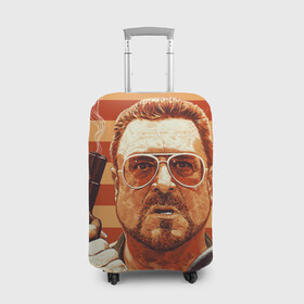 Чехол для чемодана 3D с принтом Walter Sobchak в Новосибирске, 86% полиэфир, 14% спандекс | двустороннее нанесение принта, прорези для ручек и колес | dude | jeff bridges | the big lebowski | walter sobchak | большой лебовский | боулинг | вальтер собчак | джефф бриджес | пистолет | фильм | чувак | шар