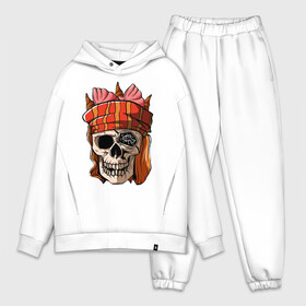 Мужской костюм хлопок OVERSIZE с принтом Морской Дьявол в Новосибирске,  |  | skull | арт | иллюстрация | морской | пират | стикер