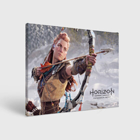 Холст прямоугольный с принтом Horizon Forbidden West в Новосибирске, 100% ПВХ |  | aloy | dawn | forbidden | horizon | west | zero | вест | нора | племя | форбидден | хорайзен | хоризон | элой