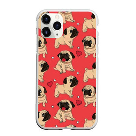 Чехол для iPhone 11 Pro матовый с принтом Мопсики и Сердечки в Новосибирске, Силикон |  | love | арт | день валентина | день святого | день святого валентина | любовь | много собак | мопс | мопсы | порода | породистые | породистые собаки | породы собак | собака | собаки