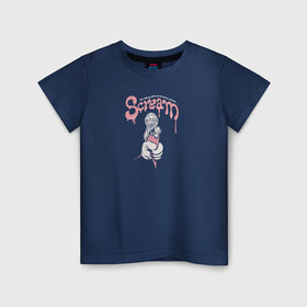 Детская футболка хлопок с принтом SCREAM в Новосибирске, 100% хлопок | круглый вырез горловины, полуприлегающий силуэт, длина до линии бедер | ice cream | scream | ван гог | искусство | крик | мороженное | прикол | ужас