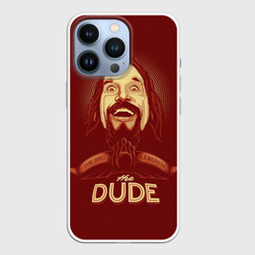 Чехол для iPhone 13 Pro с принтом The Dude в Новосибирске,  |  | Тематика изображения на принте: dude | jeff bridges | the big lebowski | большой лебовский | боулинг | джефф бриджес | кегли | чувак | шар