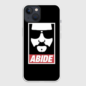 Чехол для iPhone 13 с принтом ABIDE Большой Лебовский в Новосибирске,  |  | abide | jeff bridges | the big lebowski | большой лебовский | джефф бриджес