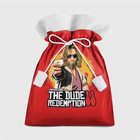 Подарочный 3D мешок с принтом The dude redemption в Новосибирске, 100% полиэстер | Размер: 29*39 см | dude | jeff bridges | the big lebowski | the dude redemption | большой лебовский | боулинг | джефф бриджес | кегли | коктейль | фильм | чувак | шар
