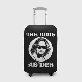 Чехол для чемодана 3D с принтом The dude ABIDES в Новосибирске, 86% полиэфир, 14% спандекс | двустороннее нанесение принта, прорези для ручек и колес | dude | jeff bridges | the big lebowski | the dude abides | большой лебовский | джефф бриджес | фильм | чувак