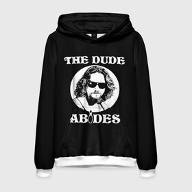 Мужская толстовка 3D с принтом The dude ABIDES в Новосибирске, 100% полиэстер | двухслойный капюшон со шнурком для регулировки, мягкие манжеты на рукавах и по низу толстовки, спереди карман-кенгуру с мягким внутренним слоем. | dude | jeff bridges | the big lebowski | the dude abides | большой лебовский | джефф бриджес | фильм | чувак