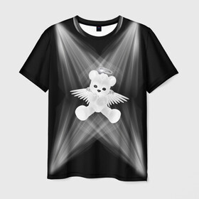 Мужская футболка 3D с принтом солнечный блеск в Новосибирске, 100% полиэфир | прямой крой, круглый вырез горловины, длина до линии бедер | Тематика изображения на принте: fonk | ted | дрейн | плюшевый мишка | свет | фонк