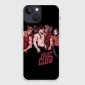 Чехол для iPhone 13 mini с принтом Fight Club x Street Fighter в Новосибирске,  |  | Тематика изображения на принте: fight club | fighting | game | games | street fighter | балрог | бланка | бойцовский клуб | вега | зангиев | игра | игры | классика | рю | сагат | стрит файтер | уличный боец | чан ли