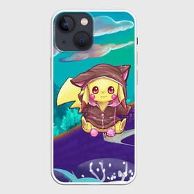 Чехол для iPhone 13 mini с принтом Покемон в костюме в Новосибирске,  |  | anime | picachu | pikachu | аниме | милый | пика | пикачу | покебол | покемон