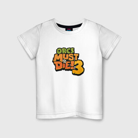 Детская футболка хлопок с принтом OMD!3 Colorful в Новосибирске, 100% хлопок | круглый вырез горловины, полуприлегающий силуэт, длина до линии бедер | gamer | games | logo | tower defense | иллюстрация