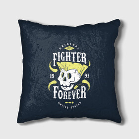 Подушка 3D с принтом Fighter forever в Новосибирске, наволочка – 100% полиэстер, наполнитель – холлофайбер (легкий наполнитель, не вызывает аллергию). | состоит из подушки и наволочки. Наволочка на молнии, легко снимается для стирки | fighting | game | games | street fighter | балрог | бланка | вега | зангиев | игра | игры | классика | рю | сагат | стрит файтер | уличный боец | чан ли