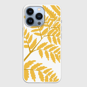 Чехол для iPhone 13 Pro с принтом Жёлтый папоротник в Новосибирске,  |  | ветка | желтый | лес | листик | папоротник | природа | растение