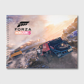 Альбом для рисования с принтом Forza Horizon 5 Форза в Новосибирске, 100% бумага
 | матовая бумага, плотность 200 мг. | auto | avto | car | forza | game | horizon | motorsport | nfs | race | speed | авто | гонки | игра | машина | нфс | скорость | форза | хорайзен