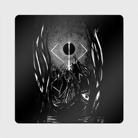 Магнит виниловый Квадрат с принтом БЕРСЕРК рисунок в Новосибирске, полимерный материал с магнитным слоем | размер 9*9 см, закругленные углы | anime | berserk | аниме | берсерк | бесерк | гатс | манга | мультфильм