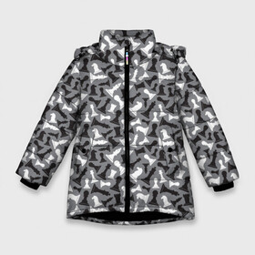 Зимняя куртка для девочек 3D с принтом Шахматист в Новосибирске, ткань верха — 100% полиэстер; подклад — 100% полиэстер, утеплитель — 100% полиэстер. | длина ниже бедра, удлиненная спинка, воротник стойка и отстегивающийся капюшон. Есть боковые карманы с листочкой на кнопках, утяжки по низу изделия и внутренний карман на молнии. 

Предусмотрены светоотражающий принт на спинке, радужный светоотражающий элемент на пуллере молнии и на резинке для утяжки. | Тематика изображения на принте: игра | король | ладья | математика | пешка | ферзь | чёрно белые | шах и мат | шахматист | шахматная доска | шахматы