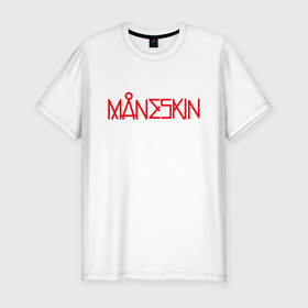 Мужская футболка хлопок Slim с принтом Maneskin, Новый логотип в Новосибирске, 92% хлопок, 8% лайкра | приталенный силуэт, круглый вырез ворота, длина до линии бедра, короткий рукав | Тематика изображения на принте: eurovision | maneskin | евровидение | логотип | манескин | новый логотип | рок