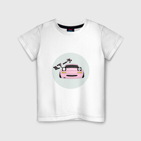 Детская футболка хлопок с принтом Mazda Miata Mx5 в Новосибирске, 100% хлопок | круглый вырез горловины, полуприлегающий силуэт, длина до линии бедер | drift | japan | jdm | mazda | miata | mx5 | roadster | stance | дрифт | ждм | мазда | миата | стенс | тюнинг | япония