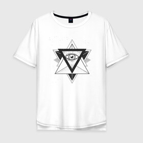 Мужская футболка хлопок Oversize с принтом Пирамида в Новосибирске, 100% хлопок | свободный крой, круглый ворот, “спинка” длиннее передней части | Тематика изображения на принте: alchemy | free | illuminati | magic | masonry | mystic | occult | oldschool | providence | pyramid | sign | symbol | tattoo | алхимия | знак | иллюминат | каменщик | магия | масон | мистика | оккультизм | пирамида | провидение | символ | та