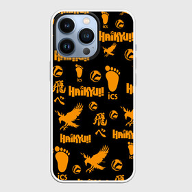 Чехол для iPhone 13 Pro с принтом Haikyu | ВОЛЕЙБОЛ элементы в Новосибирске,  |  | anime | haikyu | haikyuu | karasuno | manga | аниме | волейбол | волейбольный клуб | вороны | иероглифы | карасуно | мазаика | манга | много элементов | мячи | некома | нога | старшая школа | ступня | хаику | хаикую