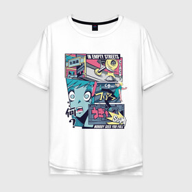 Мужская футболка хлопок Oversize с принтом Vaporwave Anime Skater Boy в Новосибирске, 100% хлопок | свободный крой, круглый ворот, “спинка” длиннее передней части | anime fan | art | fail | japan | japanese | manga character | tokyo | анимация | анимешник | арт | арты | комикс | комиксы | манга | отрисовка | паровая волна | пародия | персонаж аниме | рисунок в стиле аниме | скейтер | токио