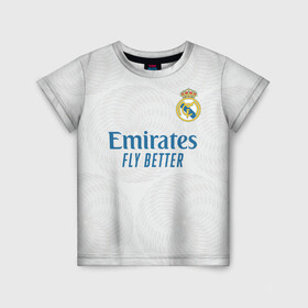 Детская футболка 3D с принтом Бензема Реал Мадрид 2021/2022 в Новосибирске, 100% гипоаллергенный полиэфир | прямой крой, круглый вырез горловины, длина до линии бедер, чуть спущенное плечо, ткань немного тянется | 2021 | 2022 | benzema | karim | madrid | real | бензема | испания | карим бензема | мадрид | новая | реал | реал мадрид | форма | футбол