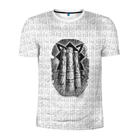 Мужская футболка 3D спортивная с принтом Слава богам родным в Новосибирске, 100% полиэстер с улучшенными характеристиками | приталенный силуэт, круглая горловина, широкие плечи, сужается к линии бедра | богам | кельтский | оберег | родным | руны | символы | слава | славянские | узоры