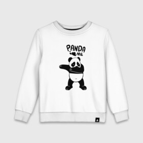 Детский свитшот хлопок с принтом Панда даббинг в Новосибирске, 100% хлопок | круглый вырез горловины, эластичные манжеты, пояс и воротник | Тематика изображения на принте: dabbing | panda | даб | даббинг | дэб | животное | медведи | медведь | панда | панды