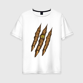 Женская футболка хлопок Oversize с принтом Когти рептилии в Новосибирске, 100% хлопок | свободный крой, круглый ворот, спущенный рукав, длина до линии бедер
 | reptile | животное | когти | пресмыкающиеся | след | царапина