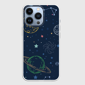 Чехол для iPhone 13 Pro с принтом Космическая одиссея в Новосибирске,  |  | background | галактика | звёзды | иллюстрация | луна | планеты