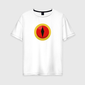 Женская футболка хлопок Oversize с принтом Eye of Demon в Новосибирске, 100% хлопок | свободный крой, круглый ворот, спущенный рукав, длина до линии бедер
 | глаз | глаз демона | демон | добро пожаловать в ад | ирума
