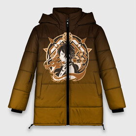 Женская зимняя куртка Oversize с принтом Genshin Impact - Zhongli в Новосибирске, верх — 100% полиэстер; подкладка — 100% полиэстер; утеплитель — 100% полиэстер | длина ниже бедра, силуэт Оверсайз. Есть воротник-стойка, отстегивающийся капюшон и ветрозащитная планка. 

Боковые карманы с листочкой на кнопках и внутренний карман на молнии | anime | game | gamer | genshin | genshin impact | genshin zhongli | impact | zhongli | аниме | архонт | геншин | геншин дед | геншин джун ли | геншин импакт | гео | гео архонт | дед | джон ли | джун ли | джунли | импакт | ли юэ | 