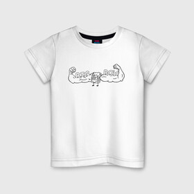 Детская футболка хлопок с принтом BIG BOY в Новосибирске, 100% хлопок | круглый вырез горловины, полуприлегающий силуэт, длина до линии бедер | большой мальчик | губка боб | качек | мышцы | спанч боб