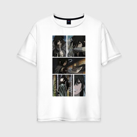 Женская футболка хлопок Oversize с принтом Хяккимару из Дороро в Новосибирске, 100% хлопок | свободный крой, круглый ворот, спущенный рукав, длина до линии бедер
 | аниме | дороро | ронин | хяккимару