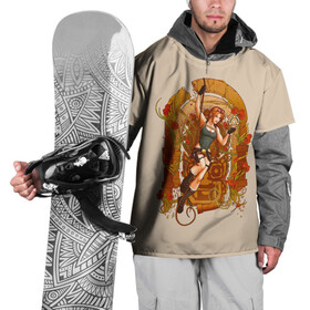 Накидка на куртку 3D с принтом Лара с сокровищем в Новосибирске, 100% полиэстер |  | game | games | lara croft | tomb rider | игра | игры | лара крофт | расхитительница гробниц | томб райдер