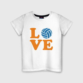 Детская футболка хлопок с принтом Volleyball Love в Новосибирске, 100% хлопок | круглый вырез горловины, полуприлегающий силуэт, длина до линии бедер | Тематика изображения на принте: ball | beach | game | mother | sport | volley | volleyball | волейбол | волейболист | волейболистка | гол | игра | игрок | мама | мяч | площадка | пляж | пляжный | победа | сетка | спорт | тренер | чемпион