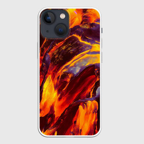 Чехол для iPhone 13 mini с принтом ОГНЕННЫЙ ГРАНЖ | FIRE GRUNGE (Z) в Новосибирске,  |  | abstract | fire | geometry stripes | grunge | magma | texture | абстракция | брызги красок | гранж | краски | магма | огонь | плазма | текстура | угли | цветная | цветной | яркая