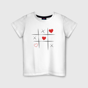 Детская футболка хлопок с принтом Крестики сердечки в Новосибирске, 100% хлопок | круглый вырез горловины, полуприлегающий силуэт, длина до линии бедер | art | игра | иллюстрация | крестики | сердечки