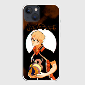 Чехол для iPhone 13 с принтом Кей Цукишима | Haikyuu в Новосибирске,  |  | 11 номер | anime | haikyu | haikyuu | manga | аниме | волейбол | волейбольный клуб | карасуно | кей цукишима | котаро бокуто | манга | обычный парень | очкарик | тендо | умный блокирующий цукки | хаику | хаикую