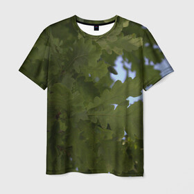 Мужская футболка 3D с принтом Летние дубы в Новосибирске, 100% полиэфир | прямой крой, круглый вырез горловины, длина до линии бедер | Тематика изображения на принте: дубы | лето | листва | природа
