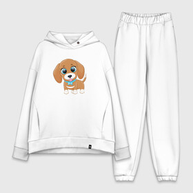 Женский костюм хлопок Oversize с принтом Собачка рисованая в Новосибирске,  |  | cute | dog | woof | гав | забавный | пес | смешной | собака | щенок