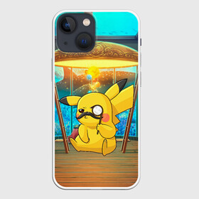 Чехол для iPhone 13 mini с принтом Пикачу детектив в Новосибирске,  |  | anime | picachu | pikachu | аниме | милый | пика | пикачу | покебол | покемон