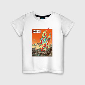 Детская футболка хлопок с принтом NIN Monster в Новосибирске, 100% хлопок | круглый вырез горловины, полуприлегающий силуэт, длина до линии бедер | alternative | metall | music | nin | nine inch nails | rock | альтернатива | металл | музыка | найн ич нэилс | рок