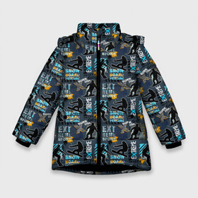 Зимняя куртка для девочек 3D с принтом SNOWBOARD в Новосибирске, ткань верха — 100% полиэстер; подклад — 100% полиэстер, утеплитель — 100% полиэстер. | длина ниже бедра, удлиненная спинка, воротник стойка и отстегивающийся капюшон. Есть боковые карманы с листочкой на кнопках, утяжки по низу изделия и внутренний карман на молнии. 

Предусмотрены светоотражающий принт на спинке, радужный светоотражающий элемент на пуллере молнии и на резинке для утяжки. | biathlon | curling | figure skating | hockey | short track | skating | ski race | snowboard | sports | winter sports | биатлон | горные лыжи | зимние виды спорта | кёрлинг | конькобежный спорт | лыжные гонки | сноуборд | спорт | фигурное катание