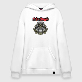 Худи SuperOversize хлопок с принтом ЭЛИЗИУМ SPACE SKULL (Z) в Новосибирске, 70% хлопок, 30% полиэстер, мягкий начес внутри | карман-кенгуру, эластичная резинка на манжетах и по нижней кромке, двухслойный капюшон
 | Тематика изображения на принте: elysium | rock | space rock | дракол | зудина | космос рок | мой самоконтроль | поп панк | пропеллер | рок | ска | снегири и драконы | элизиум | элизиум family | ярко горят