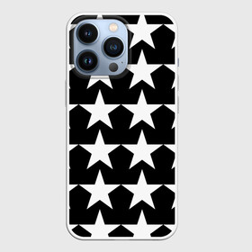 Чехол для iPhone 13 Pro с принтом Белые звёзды на чёрном фоне в Новосибирске,  |  | бело чёрные звёзды | белые звёзды | белые звёзды на чёрном фоне | звёзды