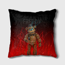 Подушка 3D с принтом FNAF FREDDY в Новосибирске, наволочка – 100% полиэстер, наполнитель – холлофайбер (легкий наполнитель, не вызывает аллергию). | состоит из подушки и наволочки. Наволочка на молнии, легко снимается для стирки | игры | искры | красный | стиль | фнаф | фредди