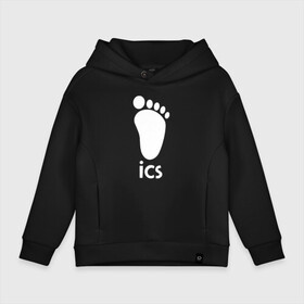 Детское худи Oversize хлопок с принтом iCS Foot Logo Haikyu!! в Новосибирске, френч-терри — 70% хлопок, 30% полиэстер. Мягкий теплый начес внутри —100% хлопок | боковые карманы, эластичные манжеты и нижняя кромка, капюшон на магнитной кнопке | anime | haikyu | haikyuu | karasuno | manga | аниме | белый | волейбол | волейбольный клуб | икс | ицс | карасуно | корпорация | лого | логотип | манга | нога | организатор игр | след | старшая школа | ступня | хаику | хаикую