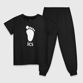 Детская пижама хлопок с принтом iCS Foot Logo Haikyu!! в Новосибирске, 100% хлопок |  брюки и футболка прямого кроя, без карманов, на брюках мягкая резинка на поясе и по низу штанин
 | anime | haikyu | haikyuu | karasuno | manga | аниме | белый | волейбол | волейбольный клуб | икс | ицс | карасуно | корпорация | лого | логотип | манга | нога | организатор игр | след | старшая школа | ступня | хаику | хаикую