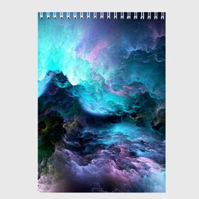 Скетчбук с принтом Космическое море в Новосибирске, 100% бумага
 | 48 листов, плотность листов — 100 г/м2, плотность картонной обложки — 250 г/м2. Листы скреплены сверху удобной пружинной спиралью | Тематика изображения на принте: вода | волны | космическое море | космос | море | облака | свет | шторм