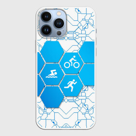 Чехол для iPhone 13 Pro Max с принтом Плыви, Крути, Беги в Новосибирске,  |  | bike | ironman | run | running | swim | swimming | triathlon | бег | бегун | велосипед | велоспорт | выносливость | железный человек | плавание | спорт на выносливость | триатлон | цикличный вид спорта